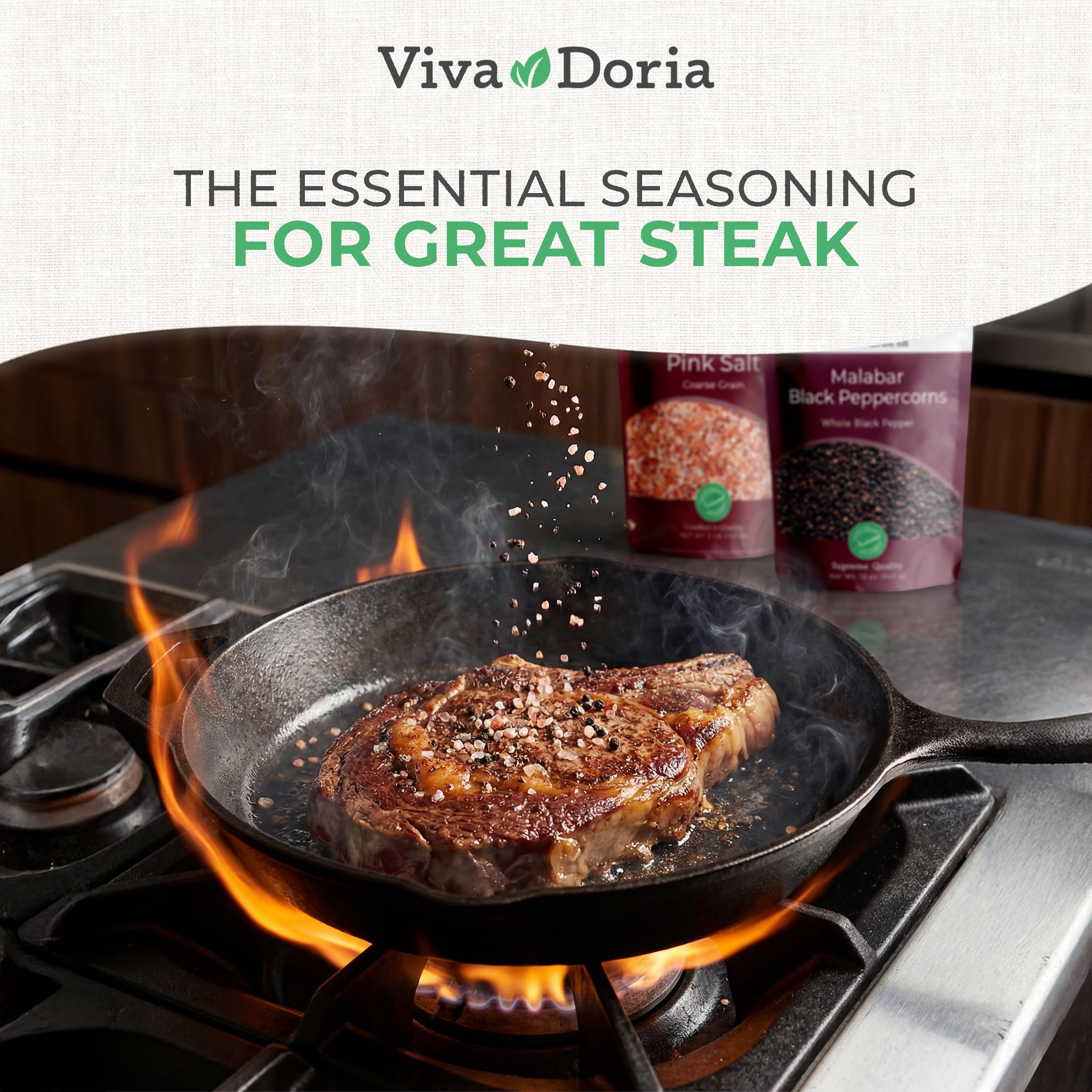 Viva Doria Malabar peppercorns with bold aroma for marinades.