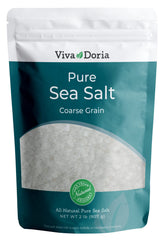 Viva Doria Pure Sea Salt coarse crystals glisten for finishing dishes.