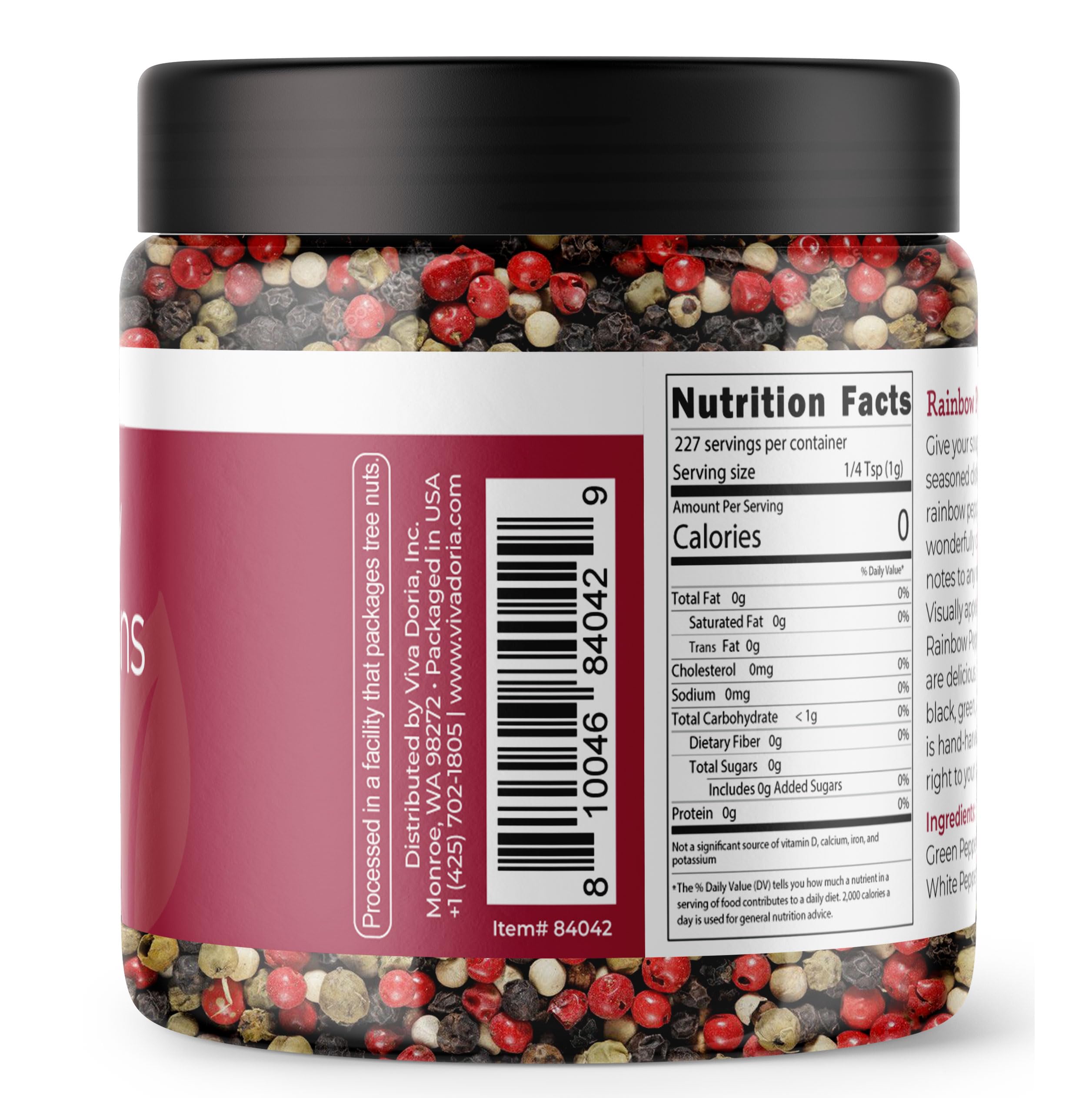 Viva Doria Rainbow peppercorns ground to unlock bold flavors for sauces.