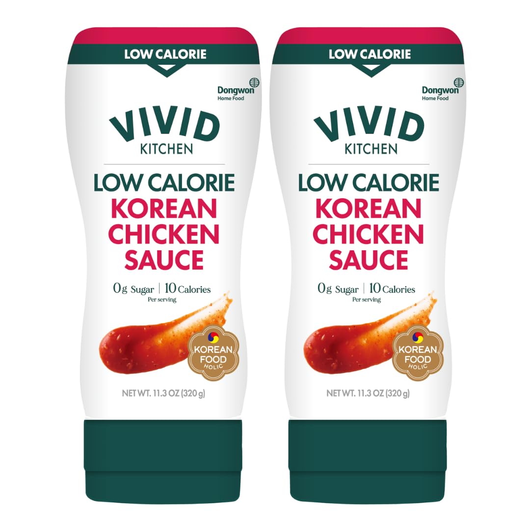 VIVID KITCHEN Korean Chicken Sauce bottle pours smoothly for quick marinade.