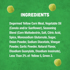 Vlasic Pickle Balls closeup, crunchy dill pickle puffs with bold aroma.