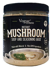 Vogue Cuisine mushroom soup base jar front showing versatility and flavor.