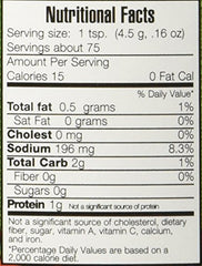 Close-up of Vogue Cuisine base ingredient list highlighting organic soy components.