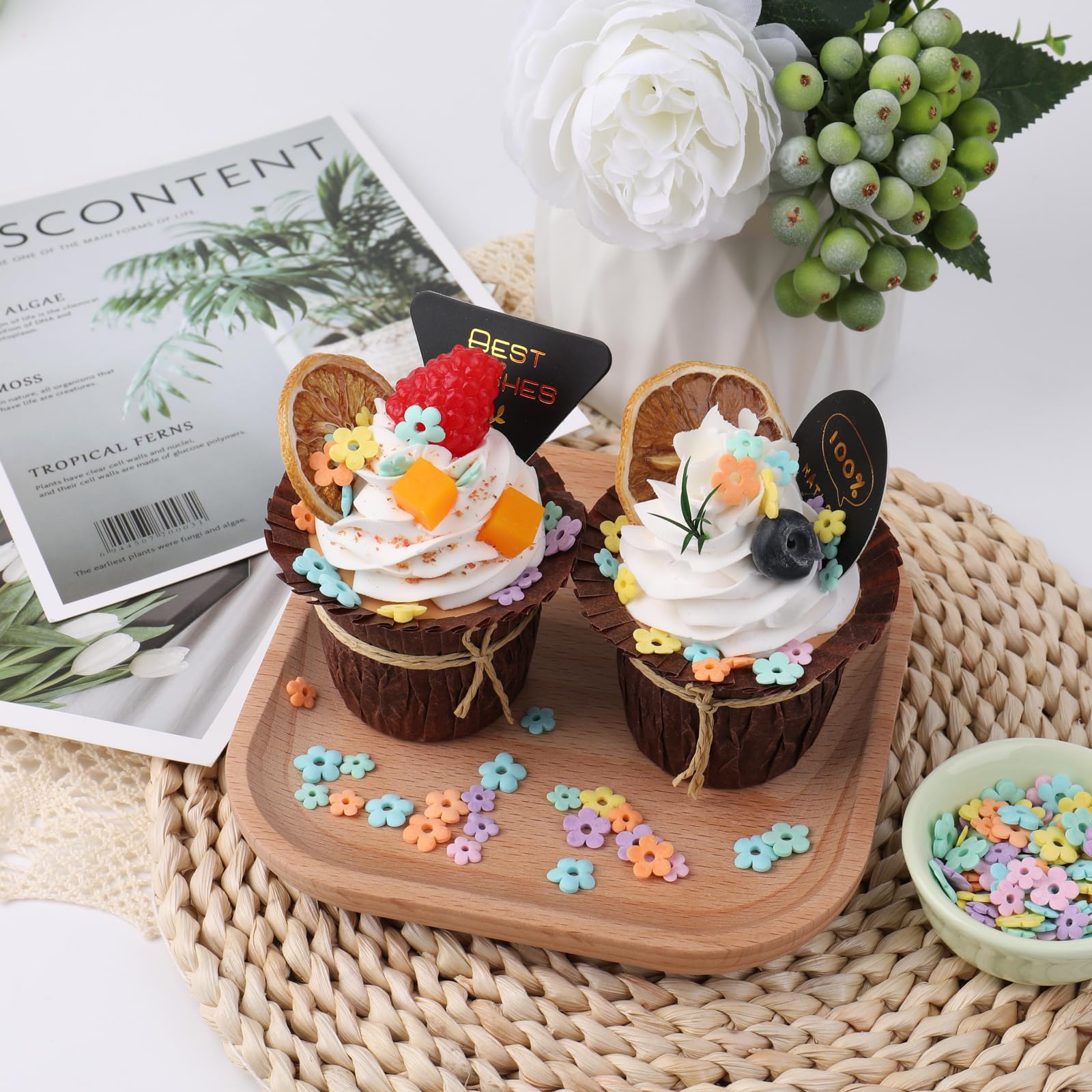 VoKaSar birthday sprinkles bloom for charming cupcakes and pastries.