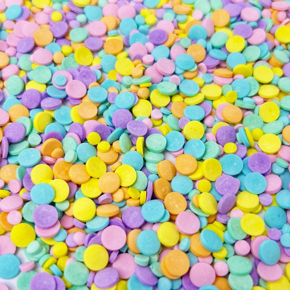 VoKaSar pastel confetti sprinkles bottle for cake decorating and toppings.