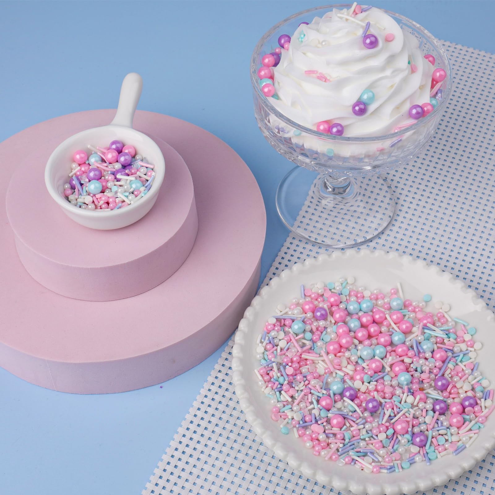 VoKaSar ice cream toppers with vibrant pastel sprinkles