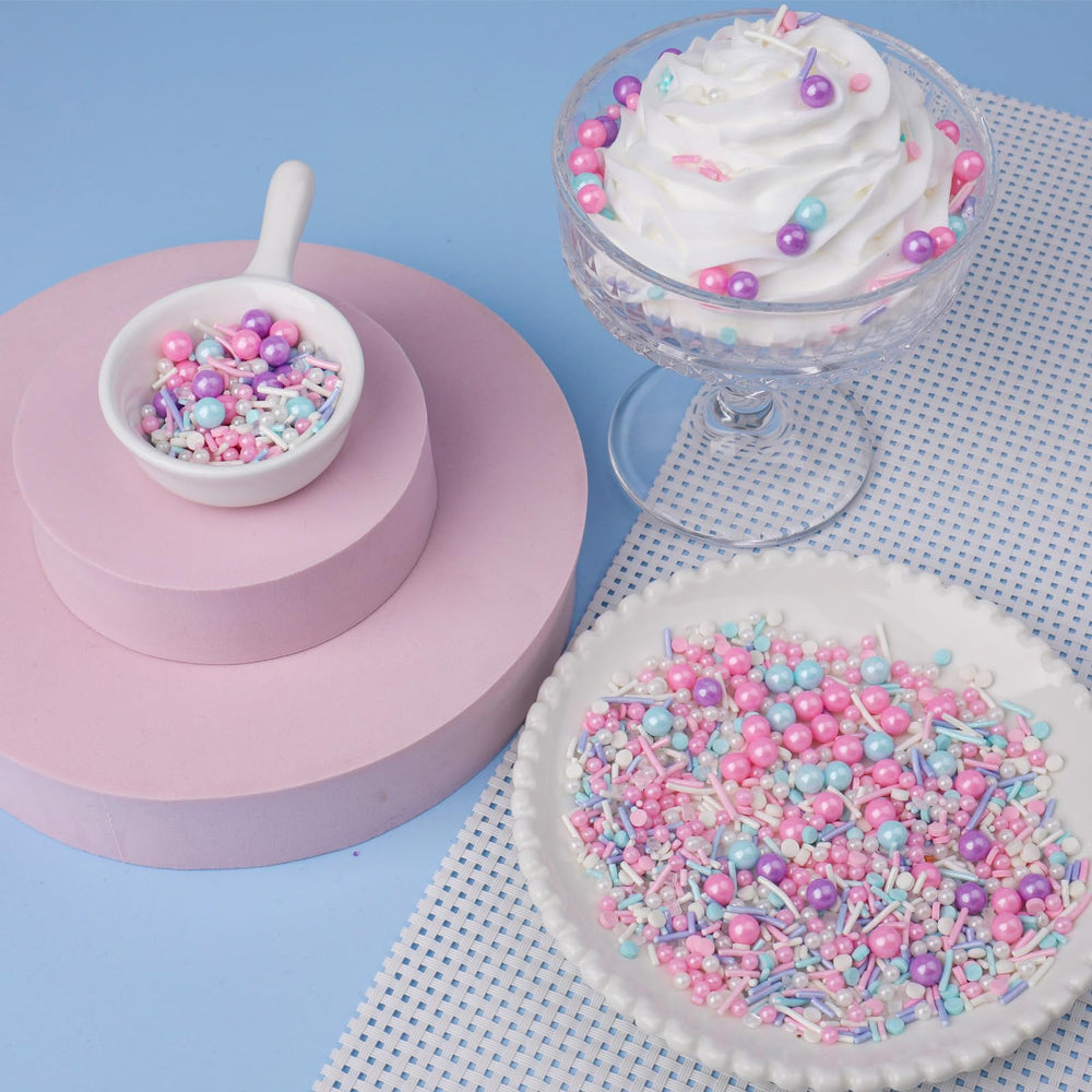 VoKaSar ice cream toppers with vibrant pastel sprinkles