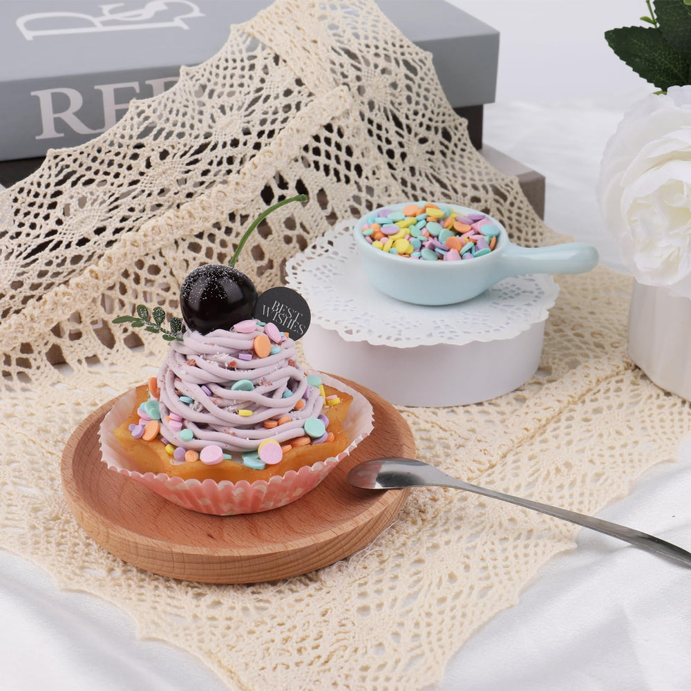 VoKaSar rainbow pastel confetti close-up showing edible decorations.