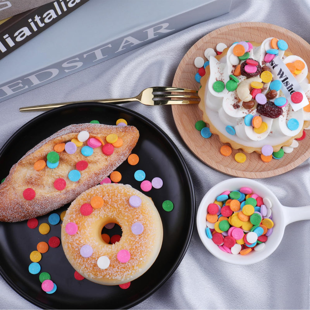 VoKaSar Rainbow Confetti Sprinkles on cookies and cupcakes