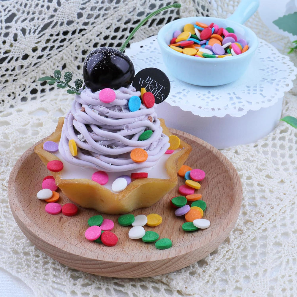 VoKaSar Rainbow Confetti Sprinkles on ice cream for colorful topping