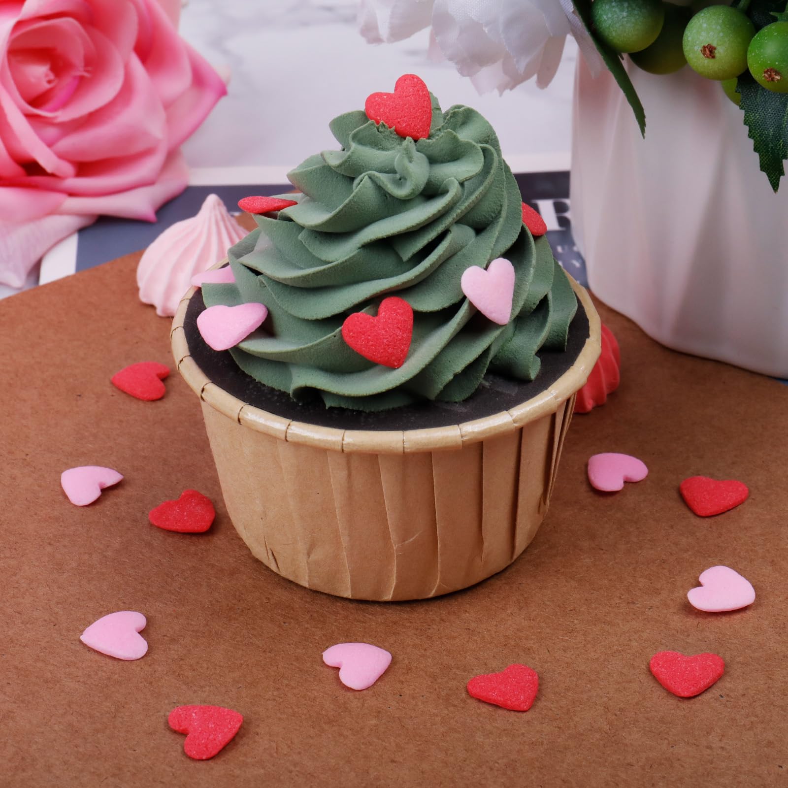 VoKaSar sprinkles on cakes offer charming heart accents for celebrations.