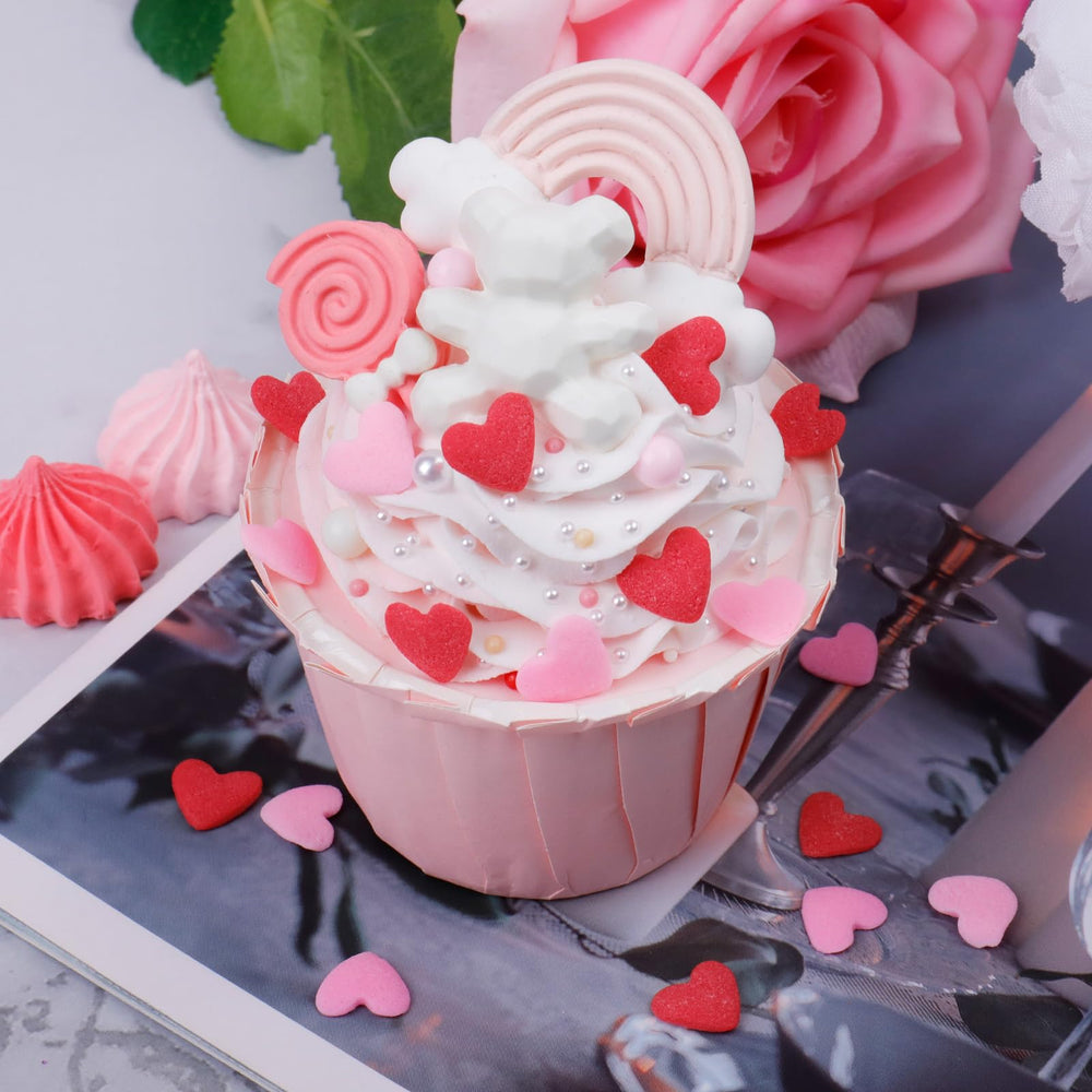 VoKaSar Valentines sprinkles brighten cookies with red and pink hearts.