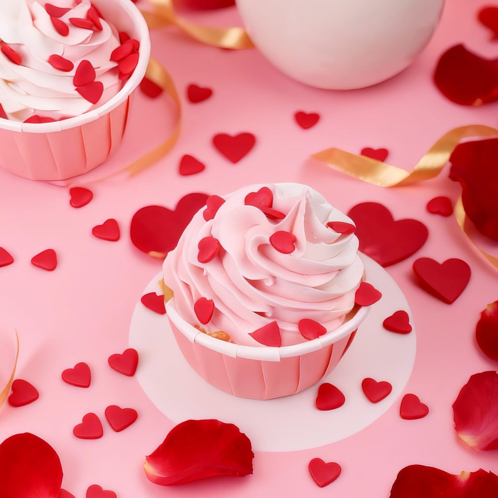 VoKaSar red hearts elevate party desserts with celebrate-ready appeal.