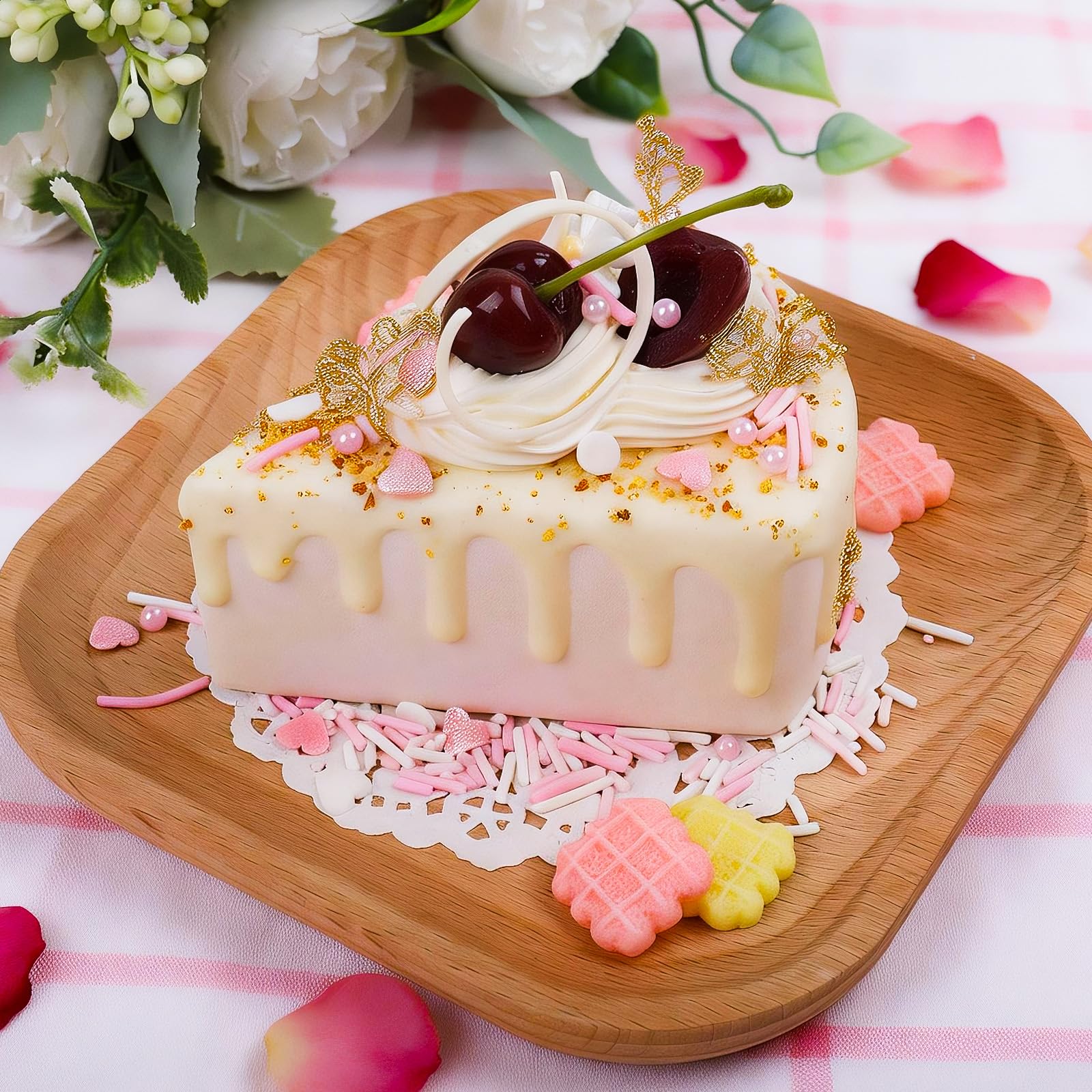 VoKaSar Valentines Sprinkles pink-white-hearts create soft cake focal points