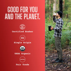 Volcanica Ethiopian Yirgacheffe roasted beans with earthy aroma and citrus notes