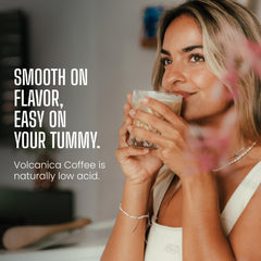 Volcanica Dark Roast espresso beans with rich oils for robust brews.