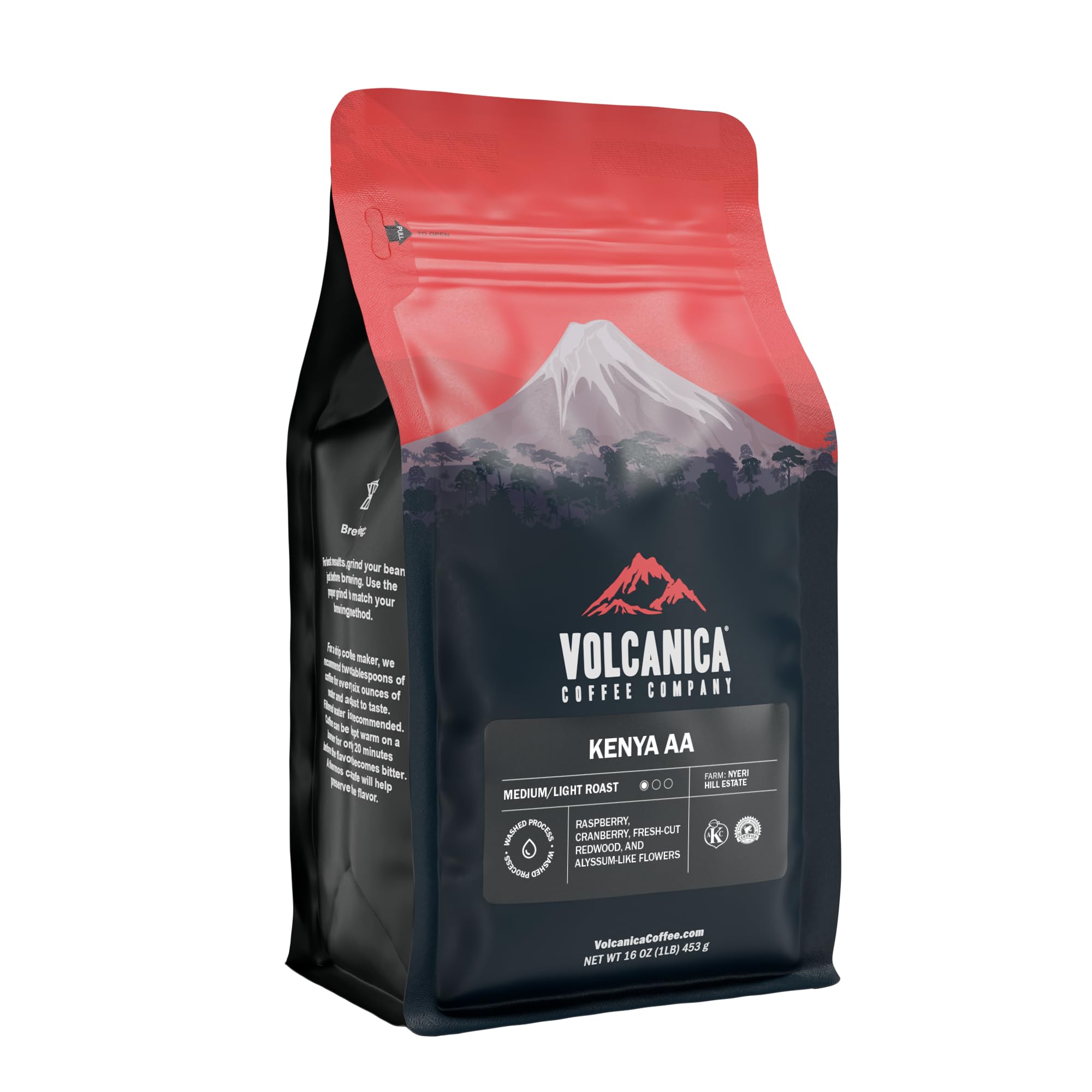 Volcanica Kenya AA whole bean for premium grind and aroma
