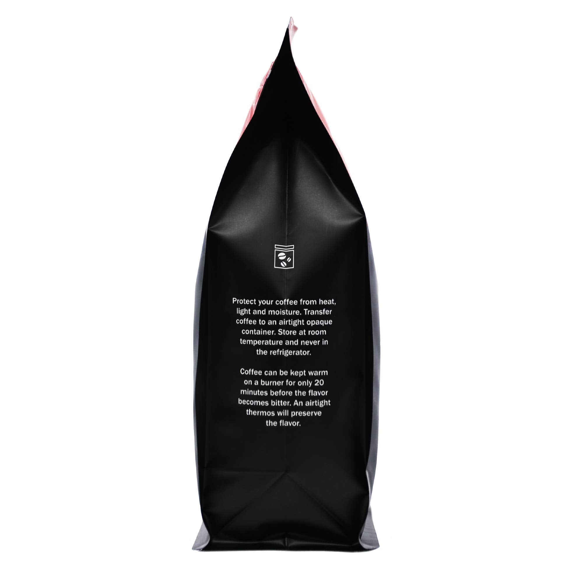 Volcanica packaging reseals to maintain aroma and flavor