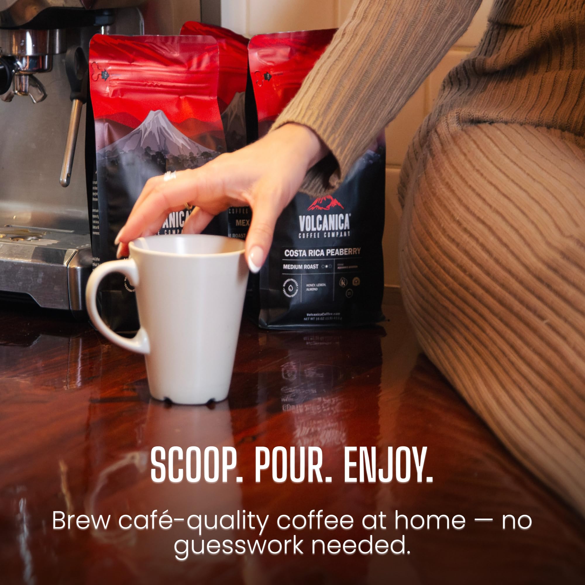 Volcanica Ready-to-pull espresso shot glass for bold cups.