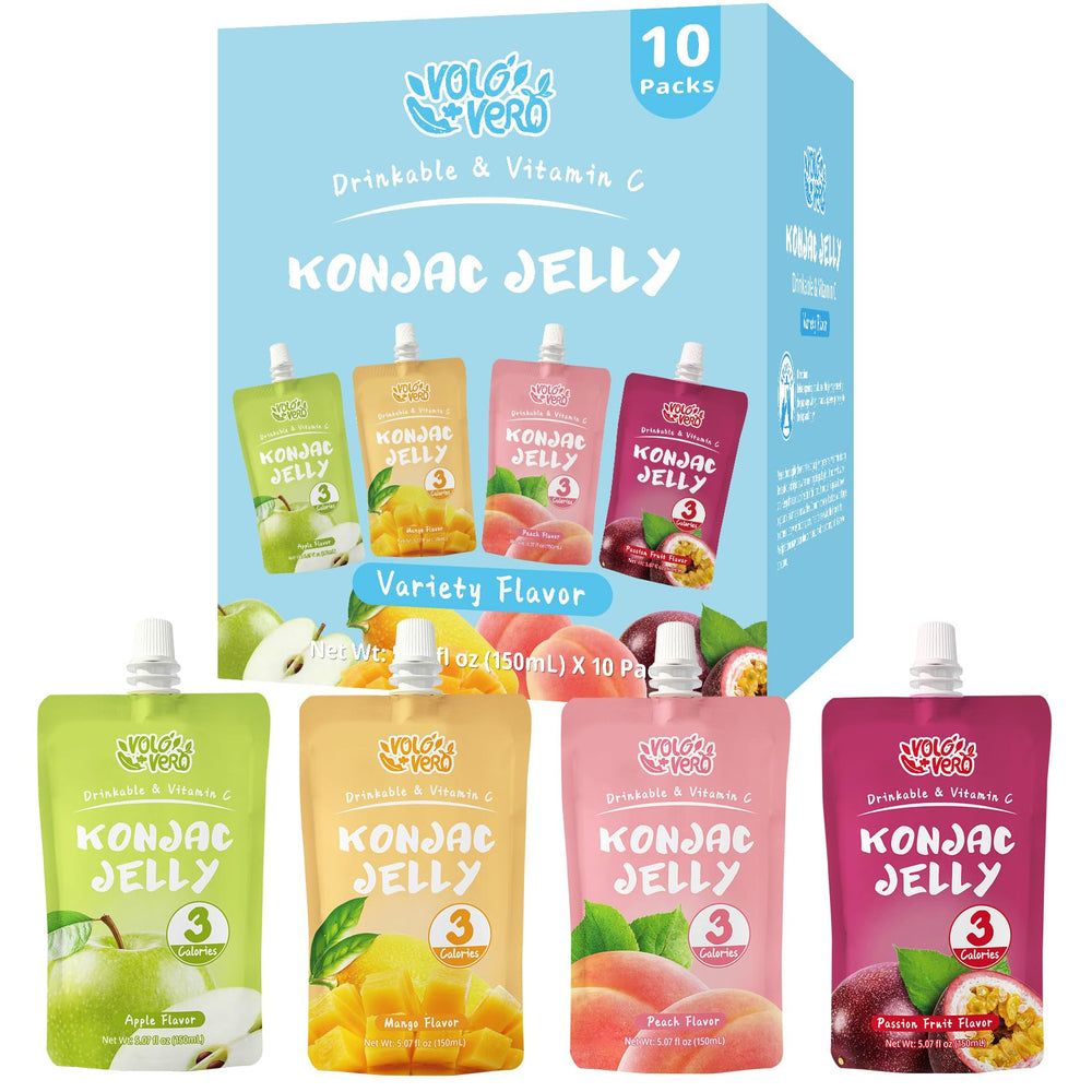 VOLO VERO Drinkable Konjac Jelly Variety Pack front view for healthy hydration