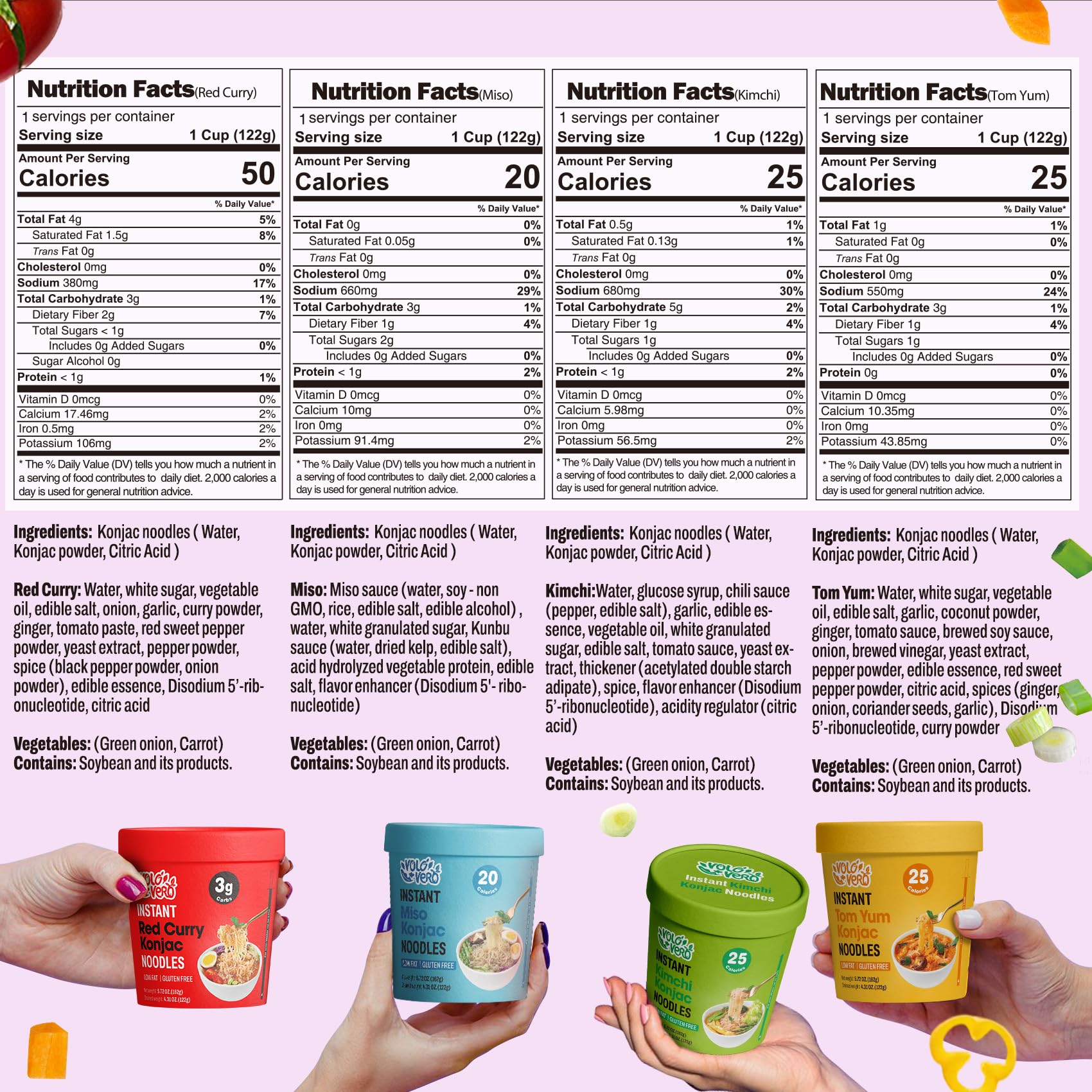 VOLO VERO Konjac Noodles Miso cup with savory, gluten-free option.