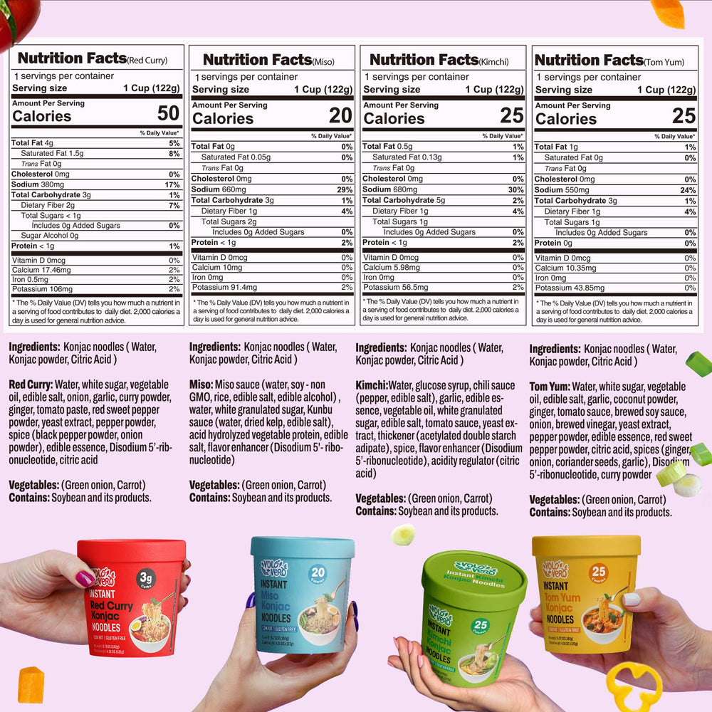 VOLO VERO Konjac Noodles Miso cup with savory, gluten-free option.