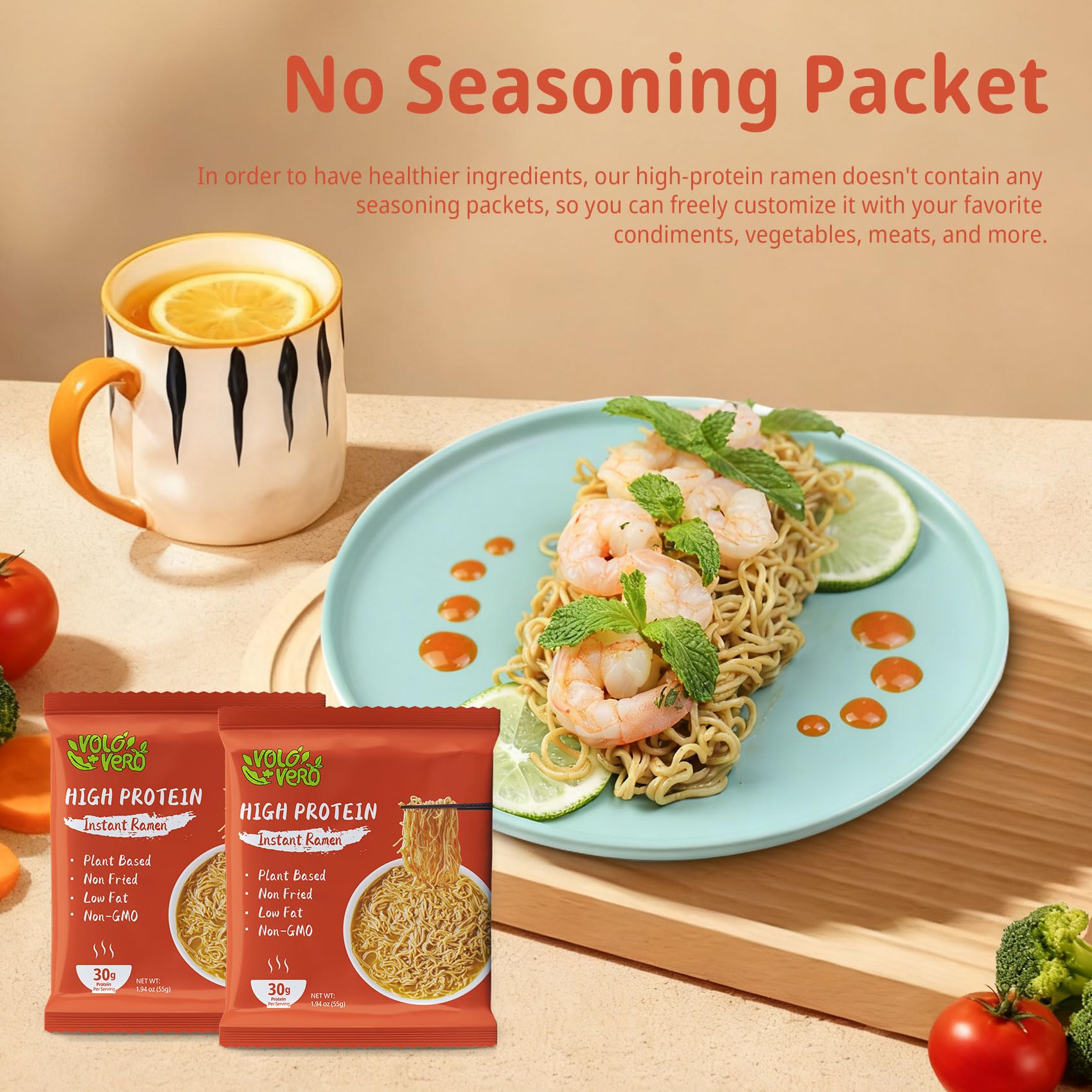 VOLO VERO sugar-free and dairy-free icon emphasizes vegan compatibility.