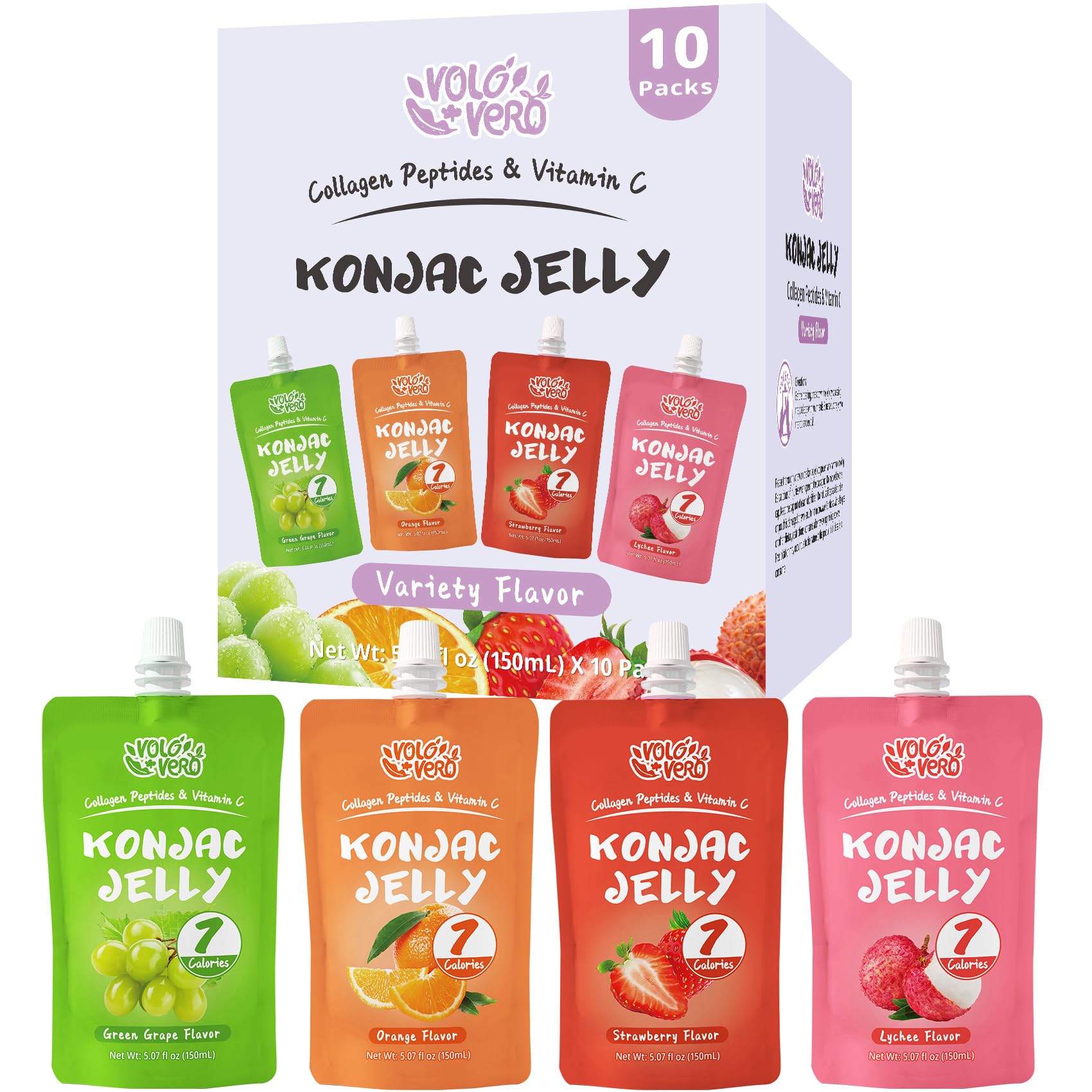 VOLO VERO Konjac jelly pouch lychee flavor for a refreshing on-the-go snack