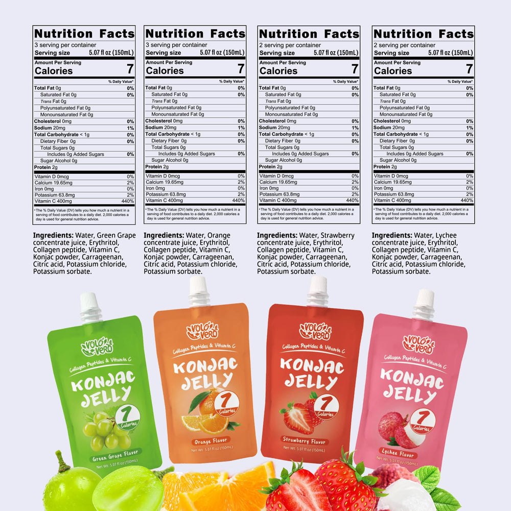 VOLO VERO Konjac jelly pouch strawberry flavor, low calories for mindful snacking