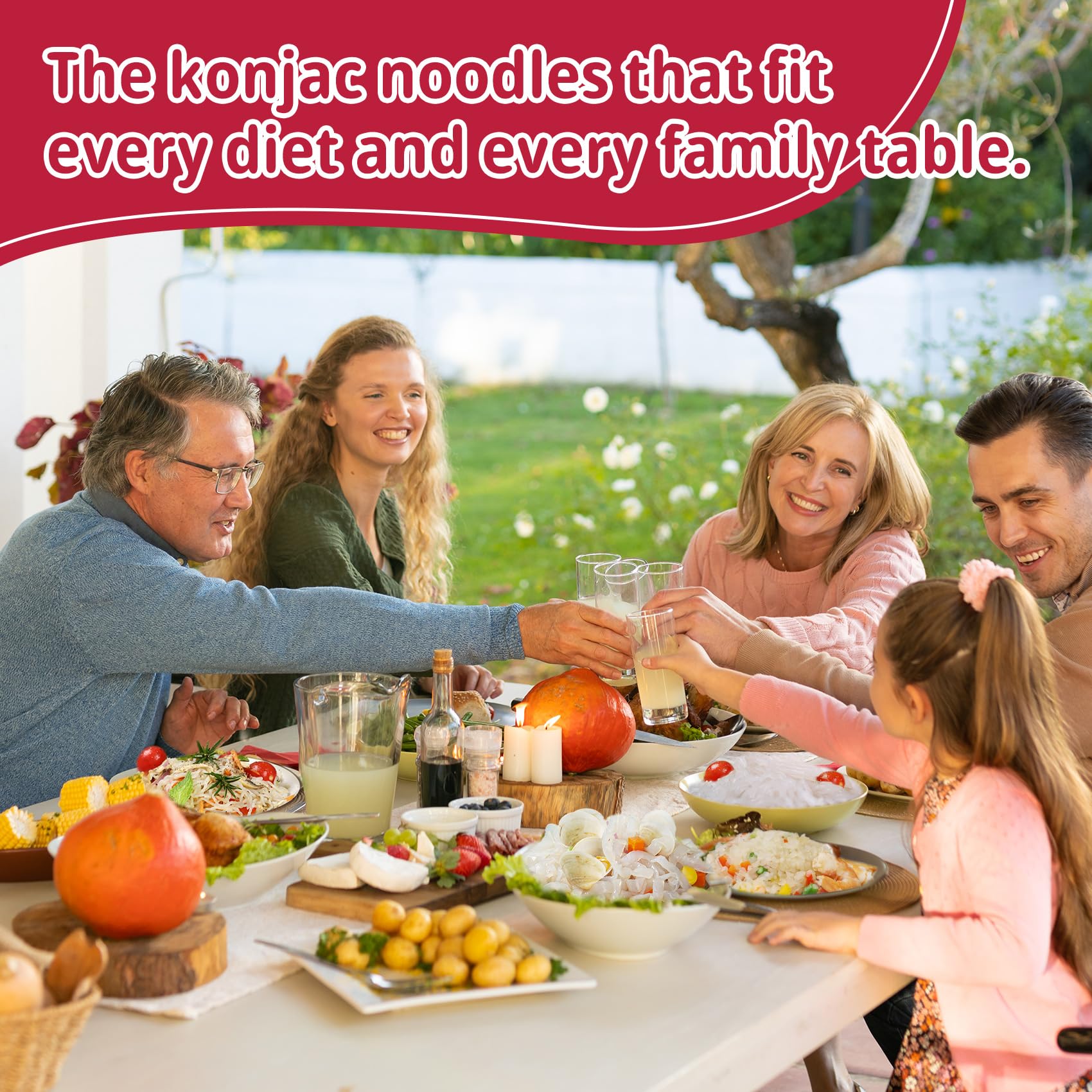 Volovero Konjac Noodles gift-pack displayed on dining table