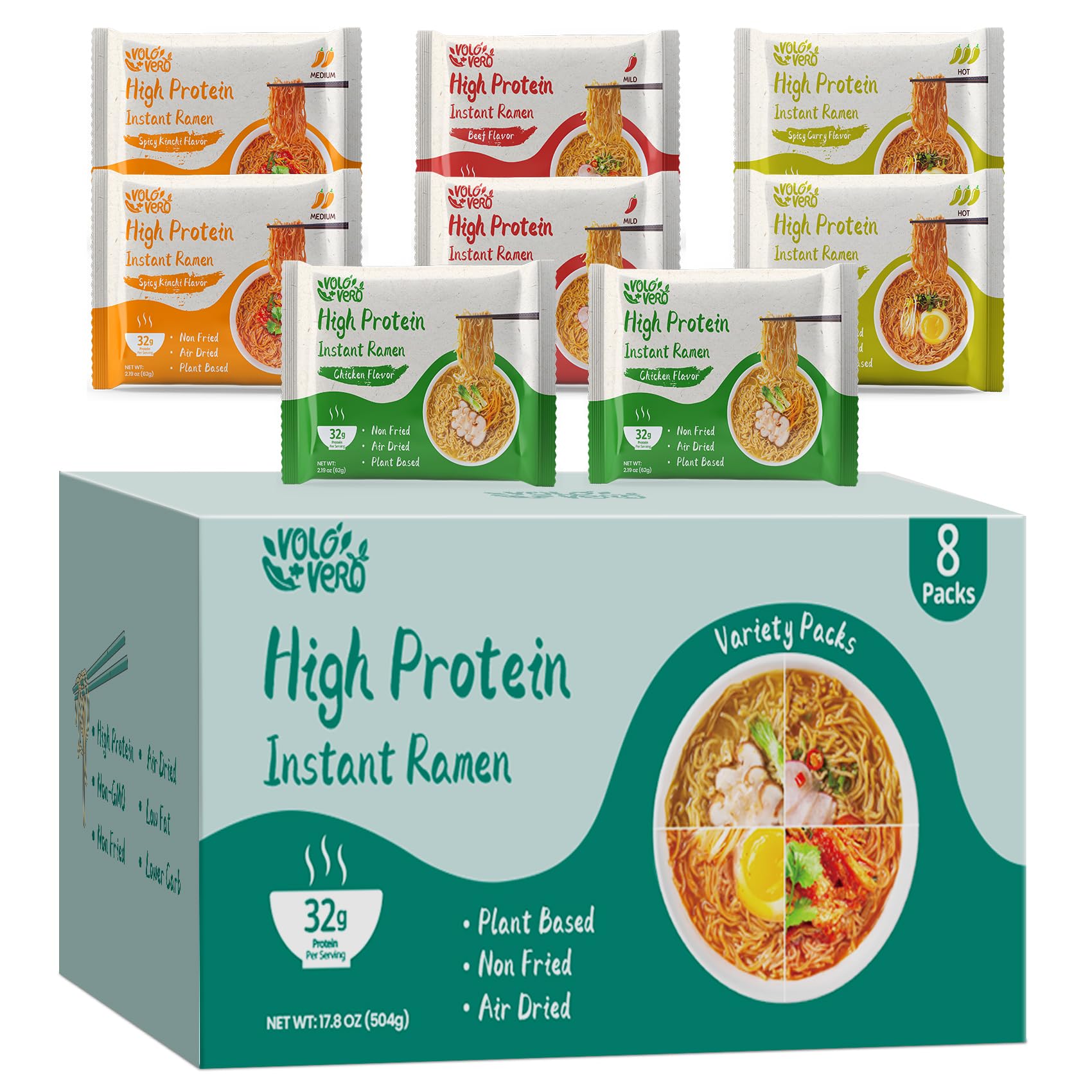 VOLO VERO Protein Ramen Chicken Bowl shows protein-packed plant-based meal in minutes