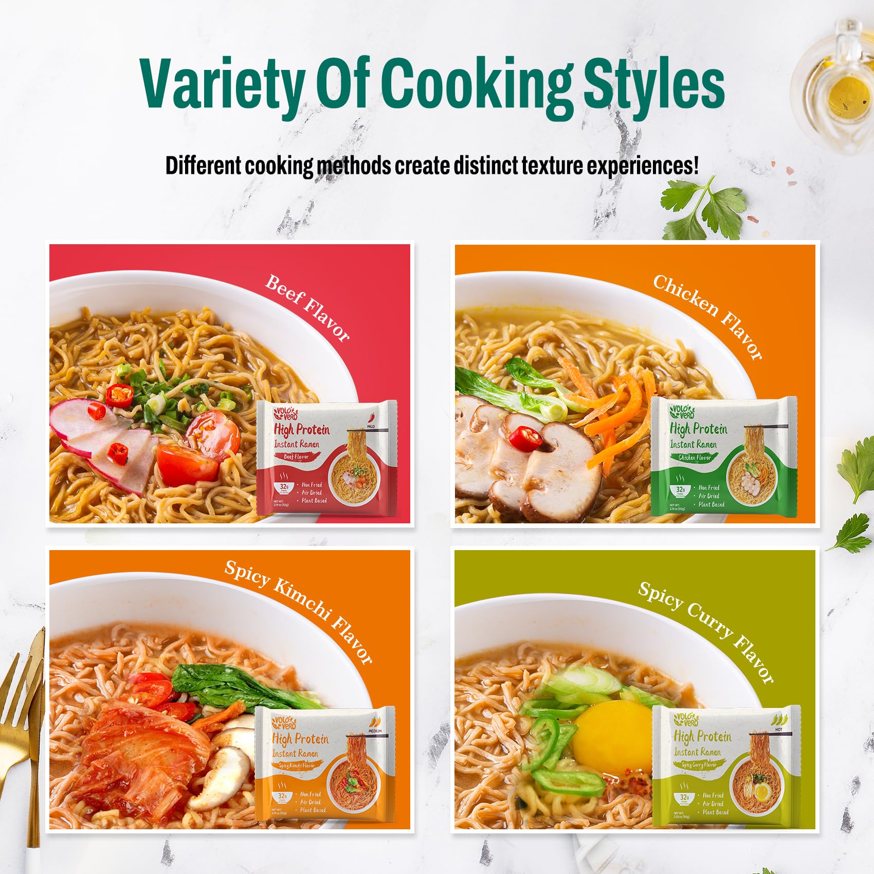 VOLO VERO Ramen Noodles offer a 5-minute prep for fast lunches