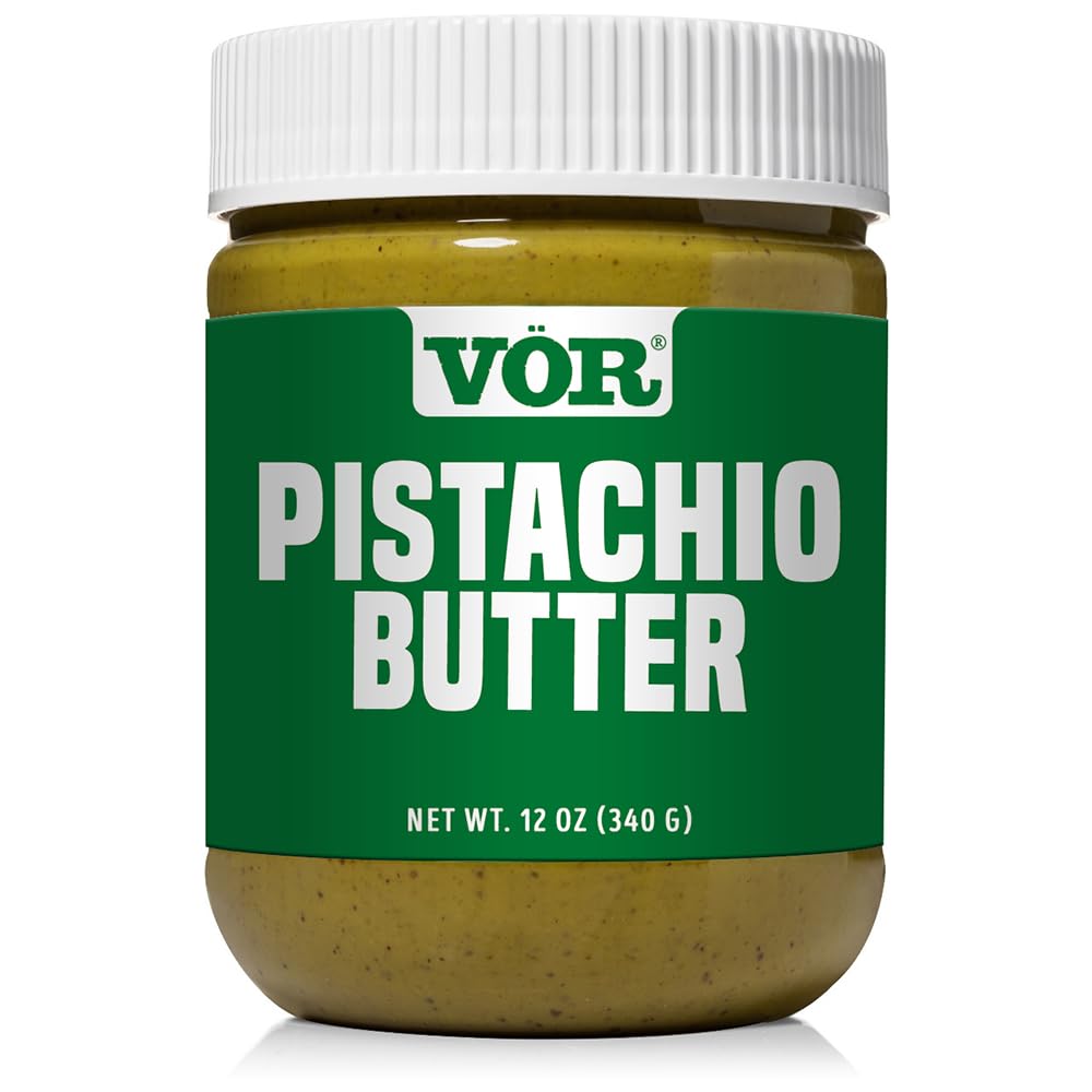 Vör Pistachio Butter jar front view for rich, pure pistachio flavor in spreads.
