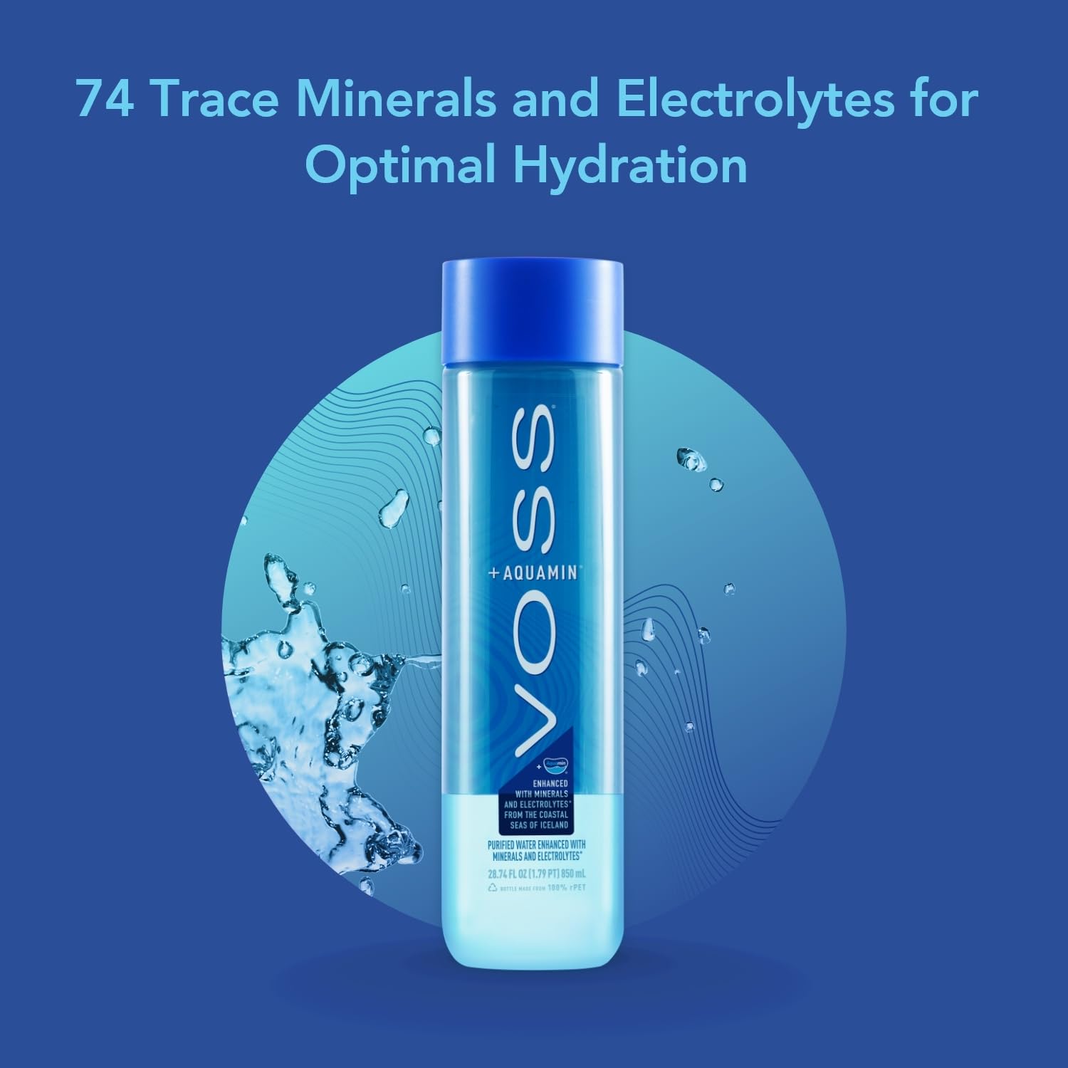VOSS+ Aquamin clear water emphasizing purified hydration