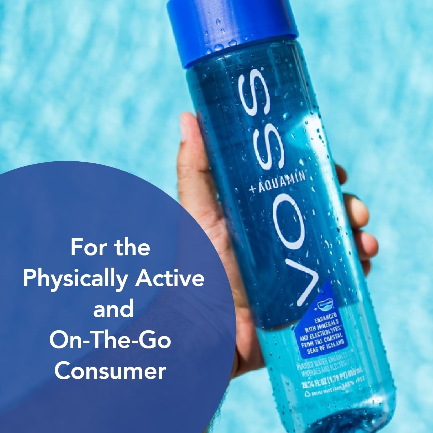 VOSS+ Aquamin mineral label close-up highlighting minerals