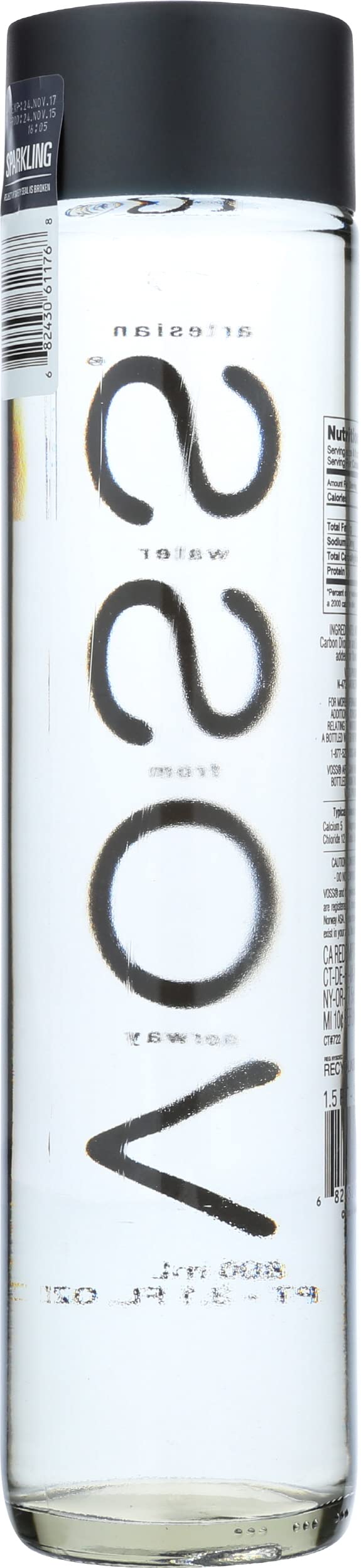 Close-up of VOSS bottle cap emphasizing freshness and seal.