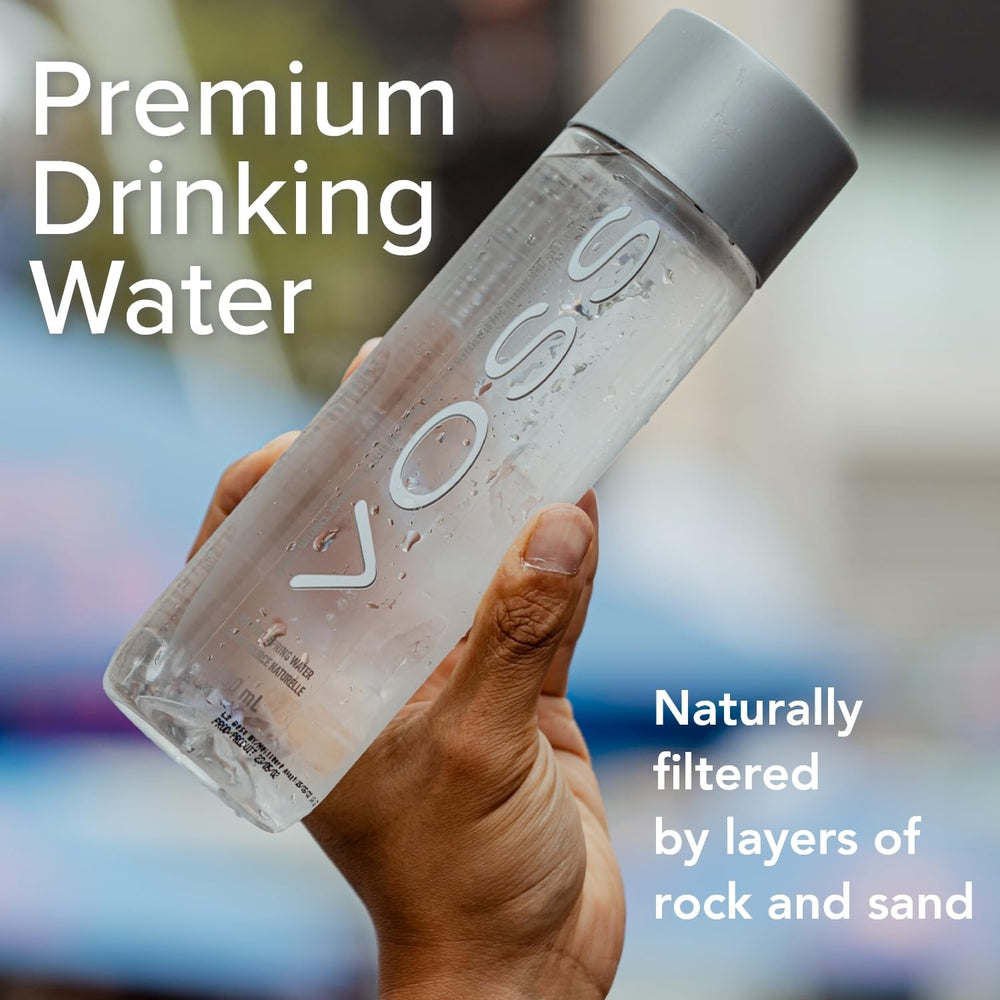 VOSS hydration in a gym bag for on-the-go refreshment