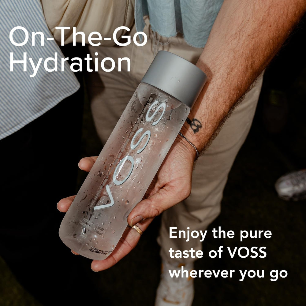 VOSS water with wider mouth suited for fruit infusion at home