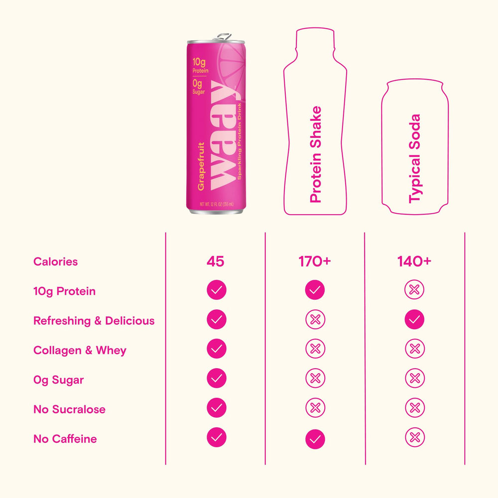 Closeup of fizz and label highlights zero sugar and clean ingredients.