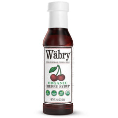 Wäbry Organic Cherry Syrup bottle shows rich color for any drink