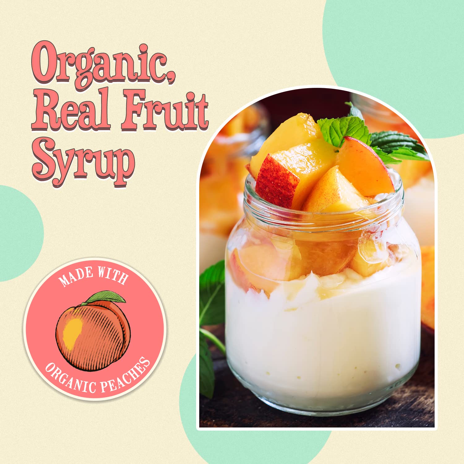 Wäbry Peach Syrup colors a snow cone with natural peach sweetness.