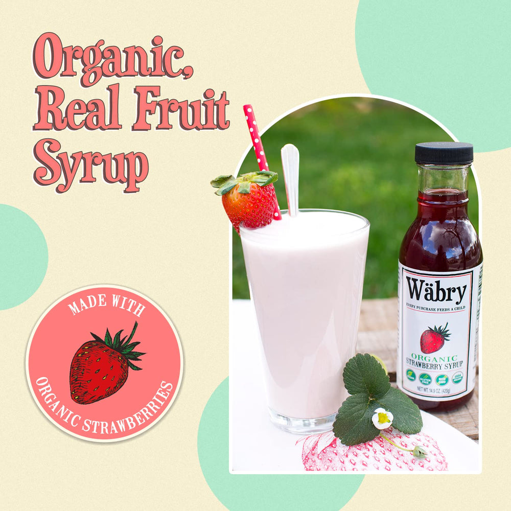 Wäbry strawberry syrup with coffee or milk for flavor