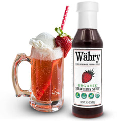 Wäbry strawberry syrup drizzle on ice cream for dessert