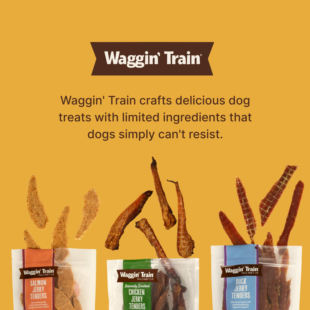 36 oz Waggin' Train duck jerky pouch ready to share