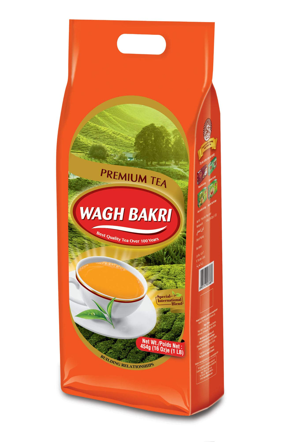 Wagh Bakri tea leaves close-up showcasing premium blend and aroma.