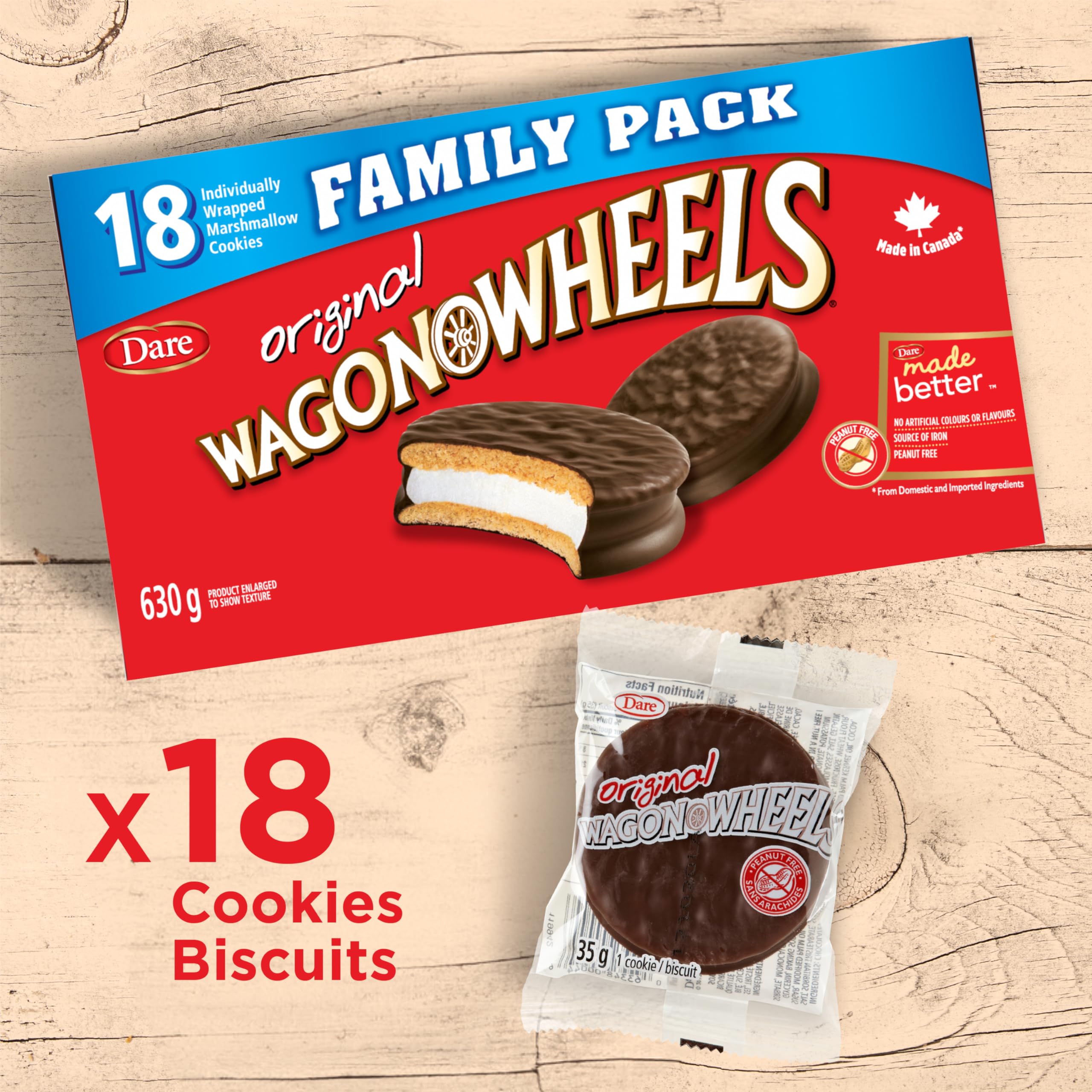 Wagon Wheels Original Cookies ingredient info: iron-rich snack for occasional indulgence.