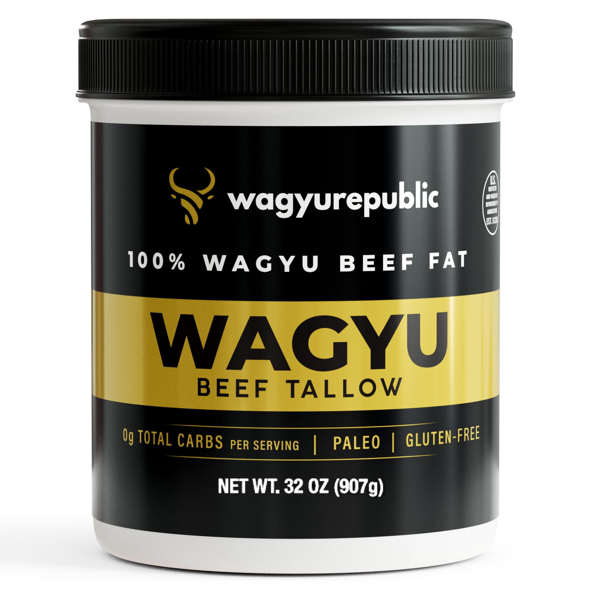 Wagyurepublic Wagyu Republic beef tallow jar front ready for cooking with rich flavor.