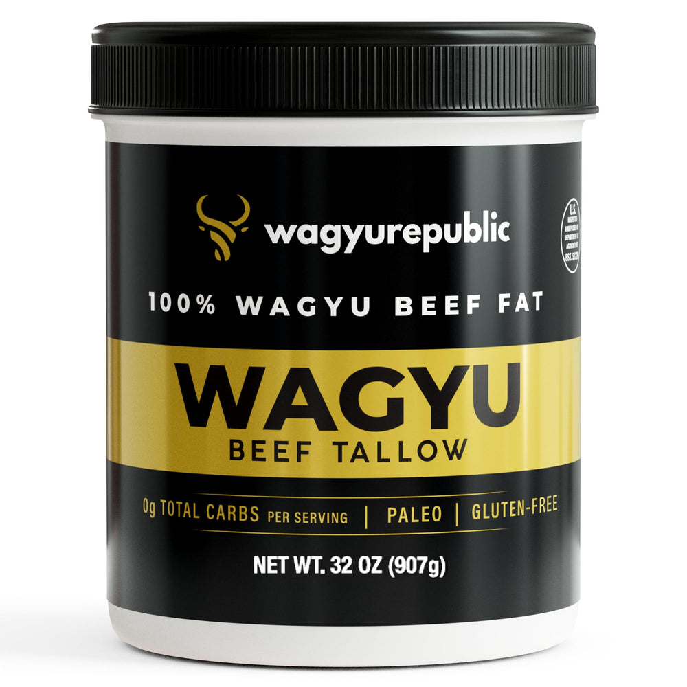 Wagyurepublic Wagyu Republic beef tallow jar front ready for cooking with rich flavor.