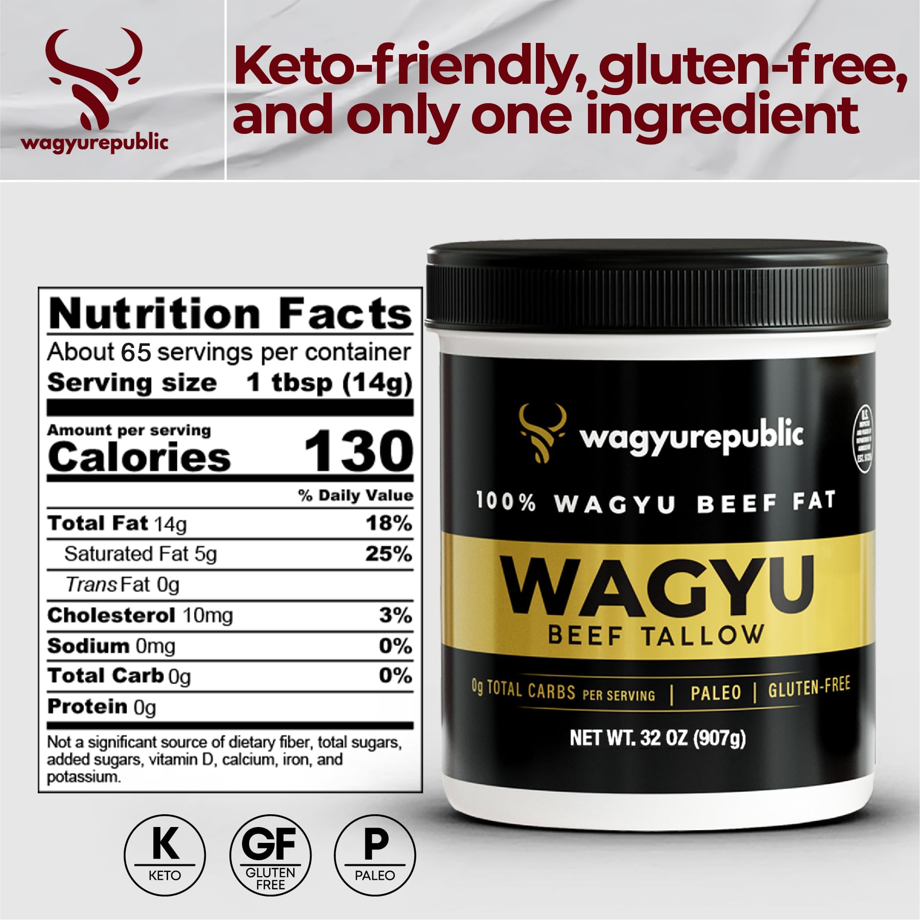 Wagyurepublic beef tallow in a pan, sizzling for high-heat frying.