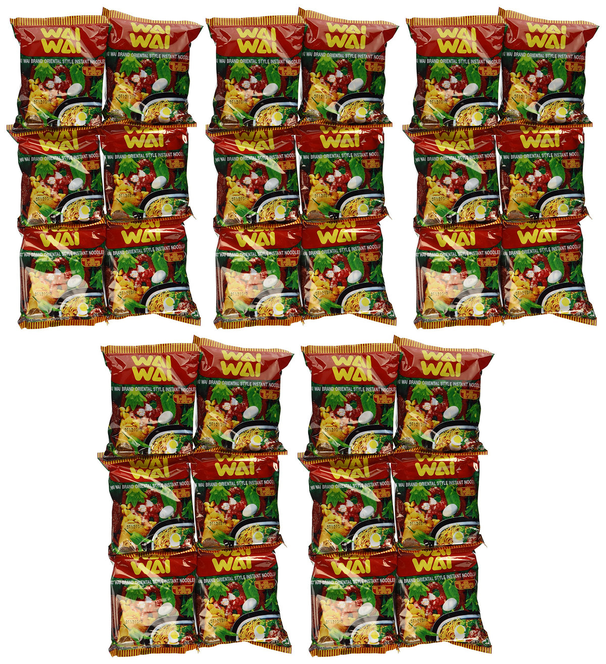 Wai Wai Oriental Style noodles packaging shown for quick meals